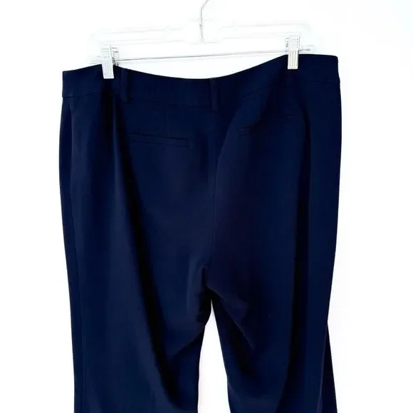 Talbots Navy Blue Fitted Blazer Straight Leg Pants Two Piece Pantsuit 12 Petite - Picture 9 of 14